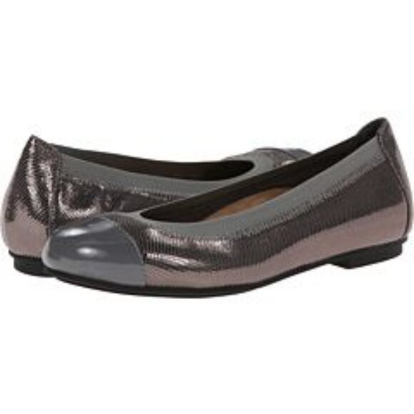 VIONIC Women's Allora Ballet Flat Shoes in Gray Lizard - Picture 1 of 10
